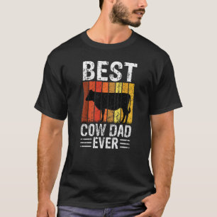 Bester Kuh-Vater Aller Zeiten Kuhfarm Bauer Retro T-Shirt