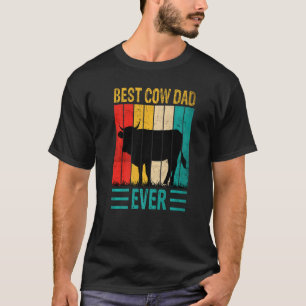 Bester Kuh-Vater Aller Zeiten Kuhfarm Bauer Retro  T-Shirt