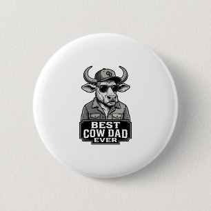 Bester Kuh-Vater Aller Zeiten Vintage Gravur Desig Button