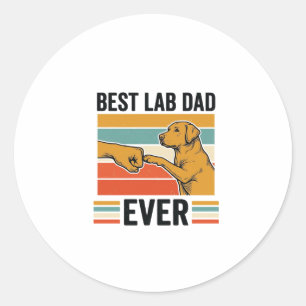 Bester Lab Dad Ever Labrador Vintage T-Shirt Desig Runder Aufkleber