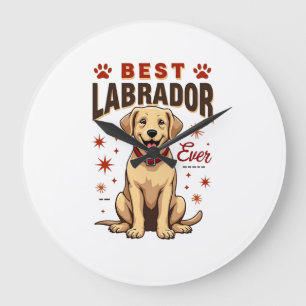Bester Labrador-Elternteil überhaupt Vintage Labra Große Wanduhr