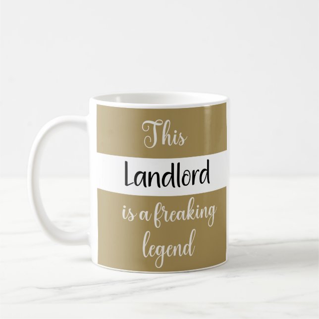 Bester Landlord je Funny Spaß Geschenk Kaffeetasse (Links)