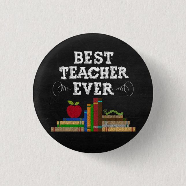 Bester Lehrer aller Zeiten-Schultafel Button (Vorderseite)