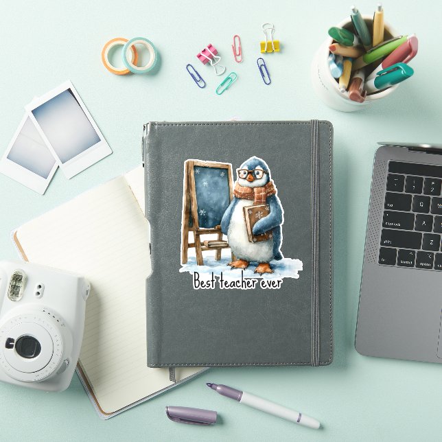 Bester Lehrer Aller Zeiten Winter Pinguin Design Aufkleber (iPad Hülle)