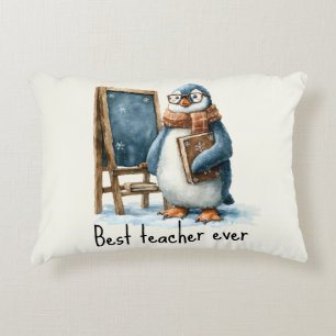 Bester Lehrer Aller Zeiten Winter Pinguin Design Dekokissen