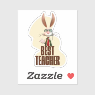 Bester Lehrer Bunny Kaninchen Klassenzimmer Humor Aufkleber