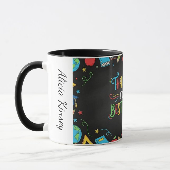 Bester Lehrer Danke Personalisiert Tasse (Links)