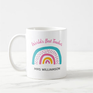 Bester Lehrer der Welt Helle Regenbogen Kaffeetasse