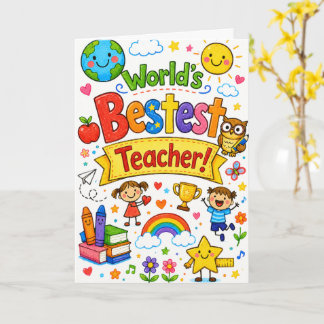 Bester Lehrer der Welt Süße Lehrerbeste Würdigung Karte