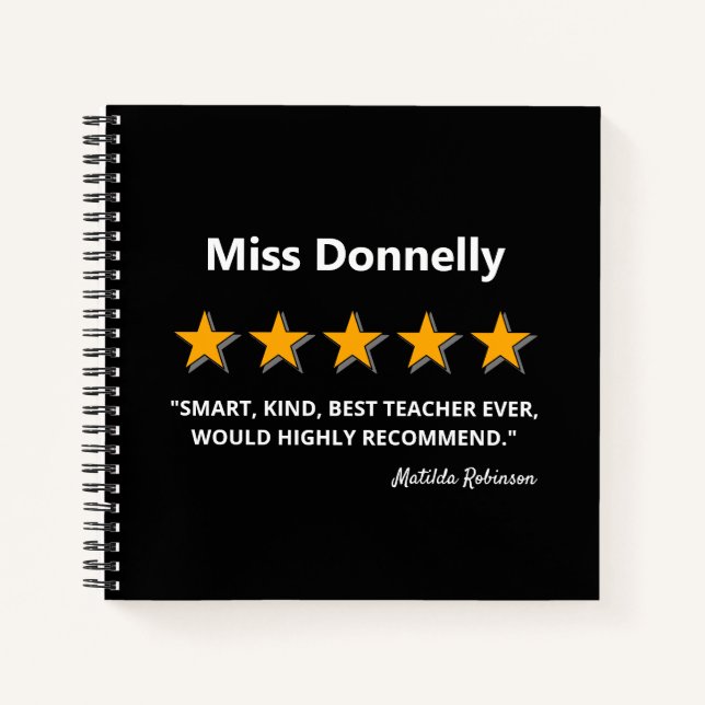 Bester Lehrer | Geschenkpapier zum Schulende Notizbuch (Vorderseite)