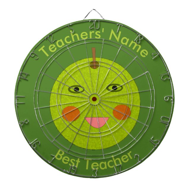 Bester Lehrer Happy Apple Custom Dart Board Dartscheibe (vorne)