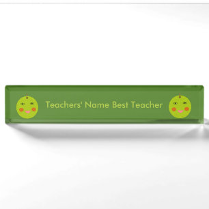 Bester Lehrer Happy Apple Custom Namplate Namensplakette
