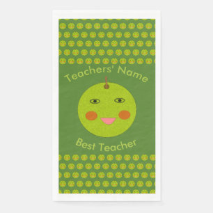 Bester Lehrer Happy Apple Custom Paper Napkins Serviette