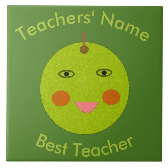 Bester Lehrer Happy Apple Custom Tile Fliese (Vorderseite)