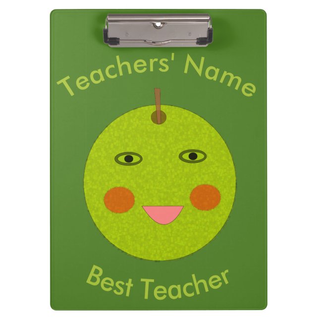 Bester Lehrer Happy Apple Custom-Zwischenablage Klemmbrett (Vorderseite)