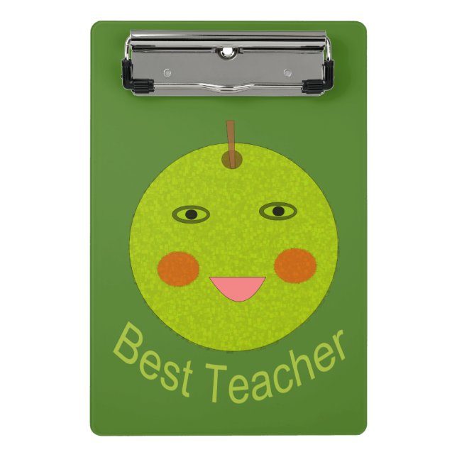 Bester Lehrer Happy Apple Mini-Zwischenablage Mini Klemmbrett (Vorderseite)