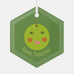 Bester Lehrer Happy Apple Ornament Aus Glas