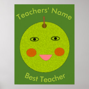 Bester Lehrer Happy Apple Poster