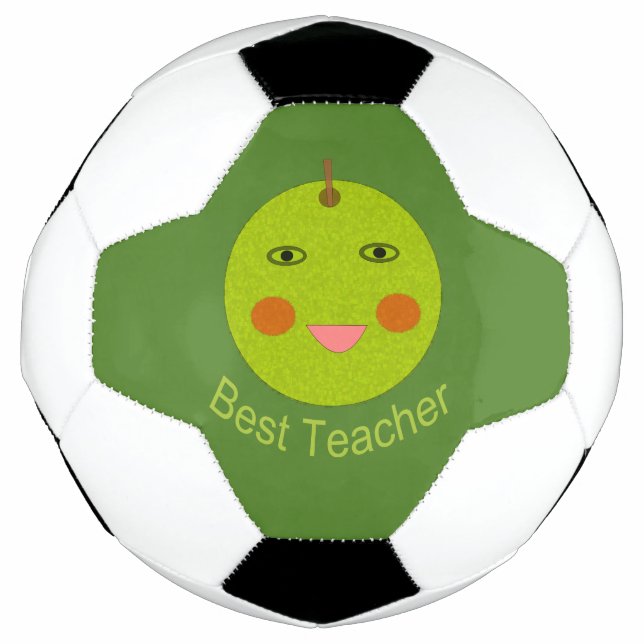 Bester Lehrer Happy Apple Soccer Ball (Vorderseite)