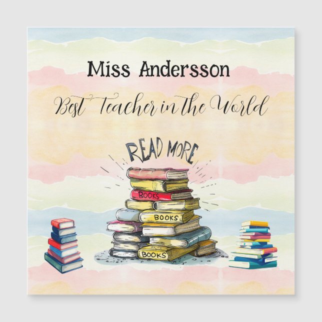 Bester Lehrer in der Welt - Illustration Magnetkarte (Vorderseite)