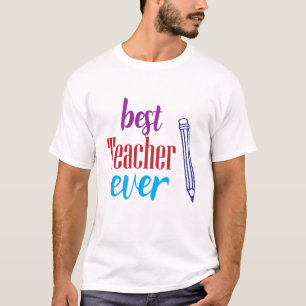 Bester Lehrer je Bleistift-Grafik T-Shirt