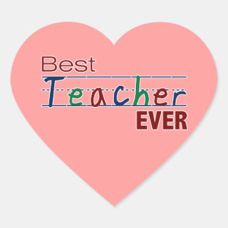 Bester Lehrer je Herz-Aufkleber