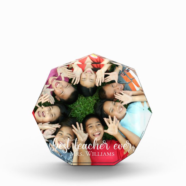 Bester Lehrer je individuelles Geschenk der Klasse Fotoblock (Vorderseite)