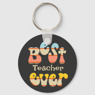Bester Lehrer je Retro Typografie Schlüsselanhänger