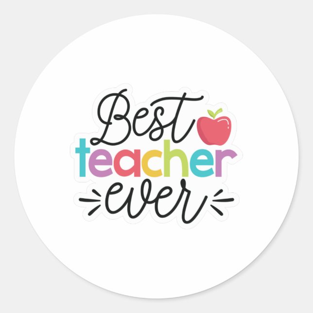 Bester Lehrer je Runder Aufkleber (Vorderseite)