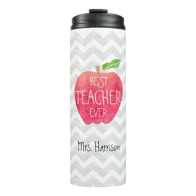 Bester Lehrer je Wasserfarbe für Apple Personalisi Thermosbecher (Vorderseite)