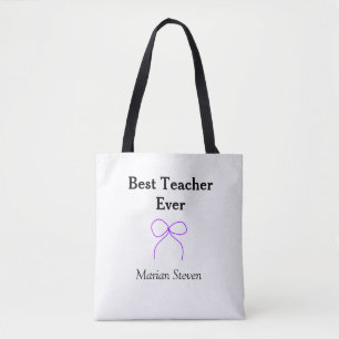 Bester Lehrer jemals lila Schleife Namens Dankesch Tasche