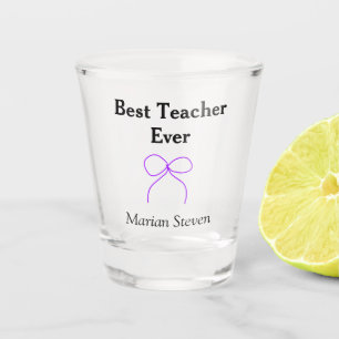 Bester Lehrer jemals violette Schleife Namens Dank Schnapsglas