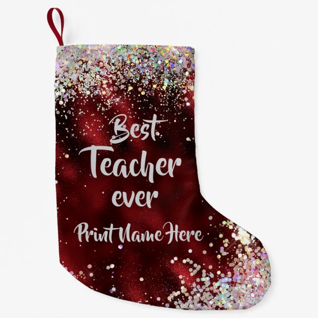 Bester Lehrer Kleiner Weihnachtsstrumpf (Vorderseite)