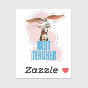 Bester Lehrer Lustiger Hase Klassenzimmer Humor Aufkleber