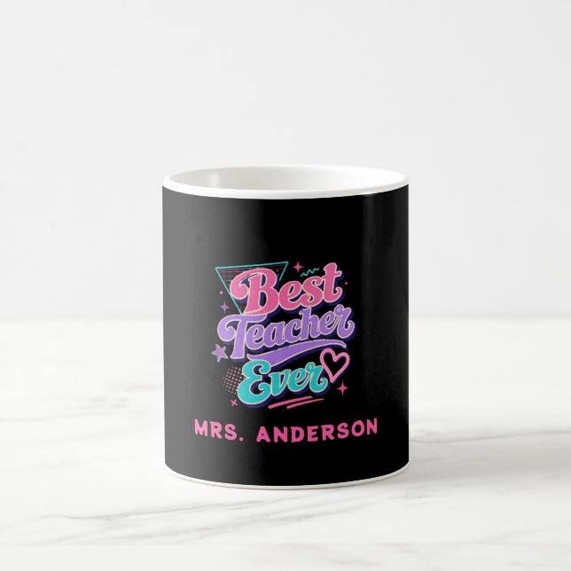 Bester Lehrer überhaupt! Benutzerdefinierter Retro Kaffeetasse (Mittel)