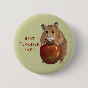 Bester Lehrer überhaupt: Hamster mit Apple: Kunst Button