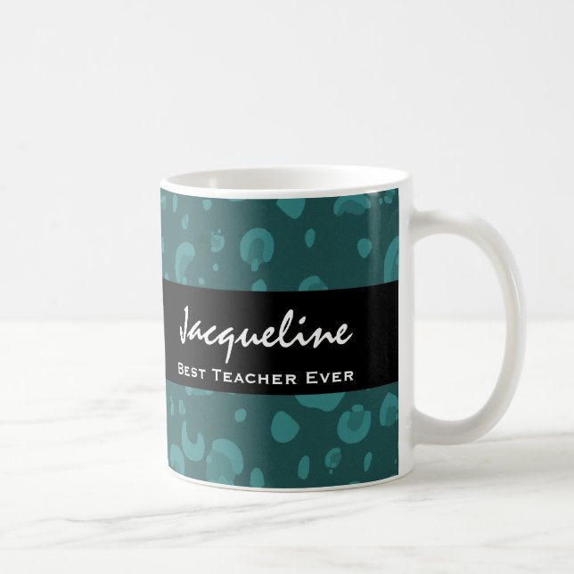 Bester Lehrer-überhaupt Name-aquamarines Kaffeetasse (Rechts)