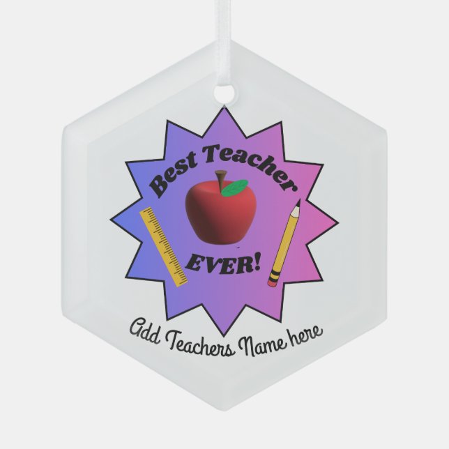 Bester Lehrer überhaupt! Ornament Aus Glas (Vorderseite)