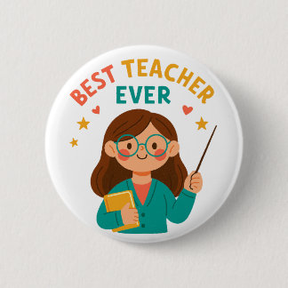 Bester Lehrer überhaupt – Süße Cartoon-Würdigung Button