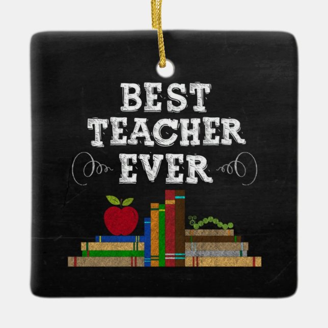 Bester Lehrer überhaupt - Tafel-Ornament Keramikornament (Vorderseite)