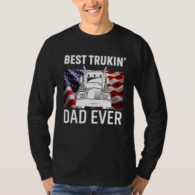 Bester LKW-Vater je nach Shirt, Großlkw und USA T-Shirt (Vorderseite)