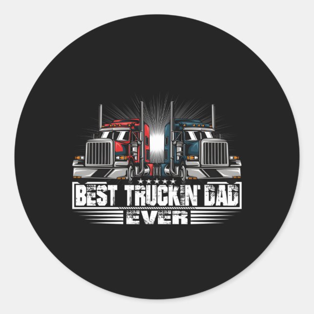 Bester LKW-Vater je Runder Aufkleber (Vorderseite)
