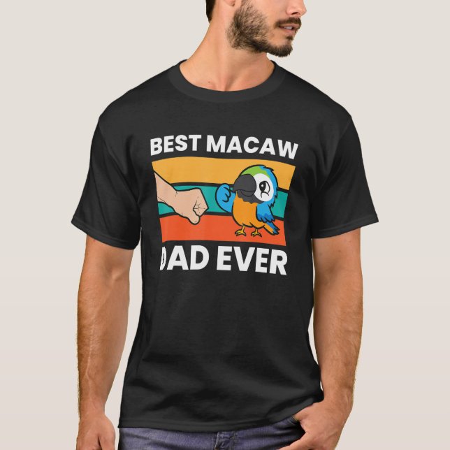 Bester Macaw-Vater je Macaw-Papagei T-Shirt (Vorderseite)