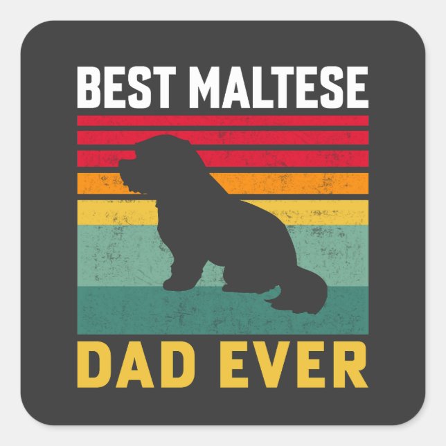 Bester maltesischer Vater aller Zeiten, maltesisch Quadratischer Aufkleber (Vorderseite)