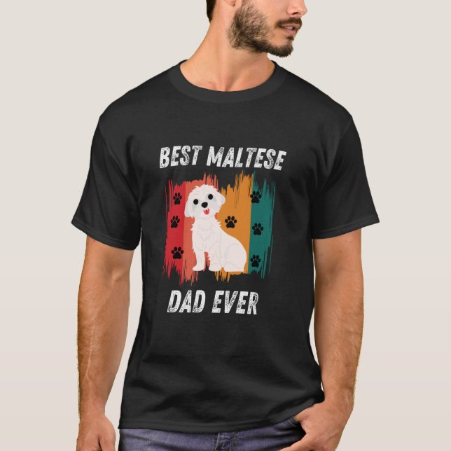 Bester maltesischer Vater je Funny maltesischer Va T-Shirt (Vorderseite)