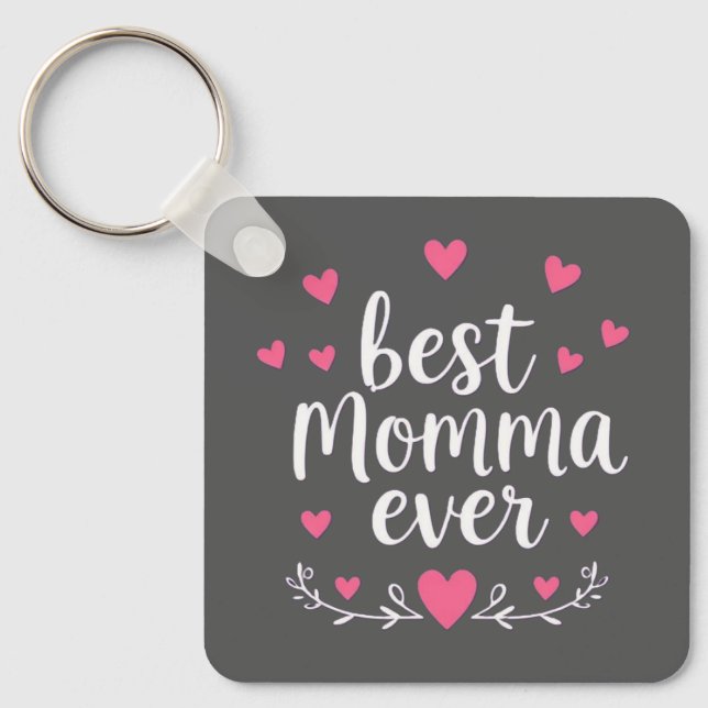 bester Mama ever grau Schlüsselanhänger (Vorderseite)