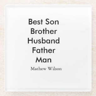 Bester Mann Sohn Ehemann Vater Zitate Name Text Glasuntersetzer