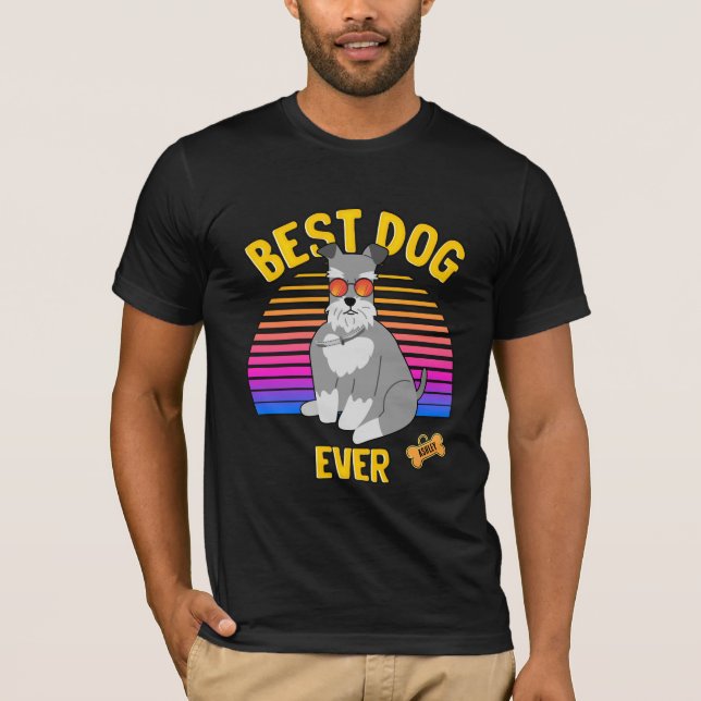 Bester Miniaturschnauzer Hund je Retro T-Shirt (Vorderseite)