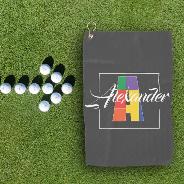Bester mit Monogramm Anfangsbuchstabe A grau Golfhandtuch (Von Creator hochgeladen)