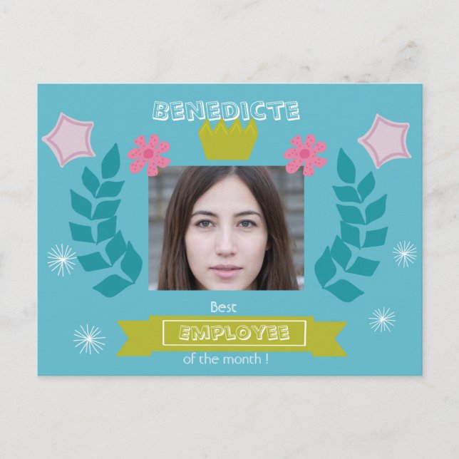 Bester Mitarbeiter des Monats - Glückwunsch - Foto Postkarte (Vorderseite)